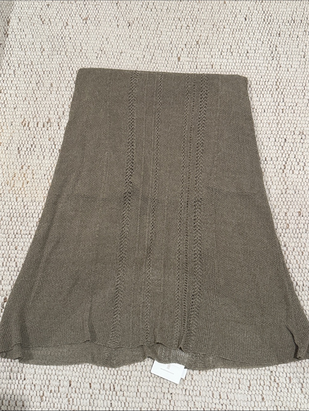 FAITHFULL Treillis crochet cotton blend Spaghetti Maxi Dress in Taupe - Picture 6 of 7
